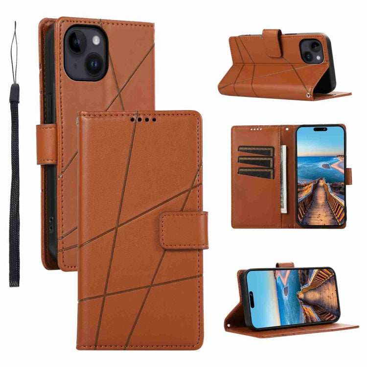 PU Genuine Leather Texture Embossed Line Phone Case, For iPhone 14, For iPhone 14 Pro, For iPhone 14 Pro Max, For iPhone SE 2022 / SE 2020, For iPhone 13 Pro Max