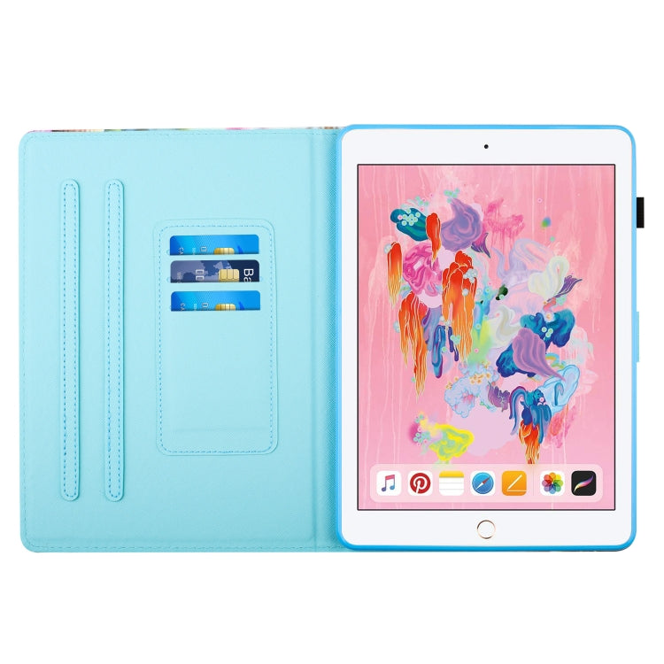 Colored Drawing Stitching Leather Tablet Smart Case, For iPad Air / Air 2 / 9.7 2017 / 2018