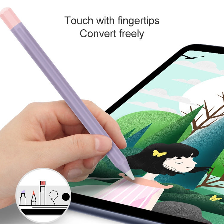 Stylus Touch Pen Split Contrast Color Silicone Protective Case, For Apple Pencil 1, For Apple Pencil 2