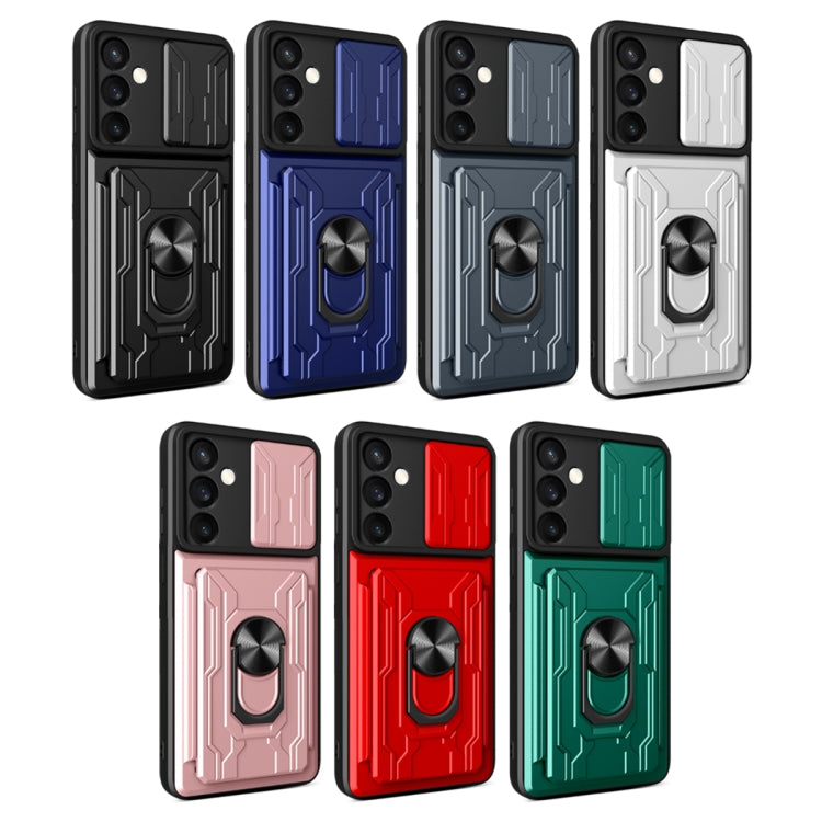 Sliding Camshield TPU+PC Phone Case with Card Slot, For Samsung Galaxy S23 FE