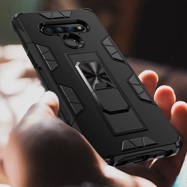 Armor Shockproof TPU + PC Magnetic Protective Case with Invisible Holder, For LG Q Stylo 6