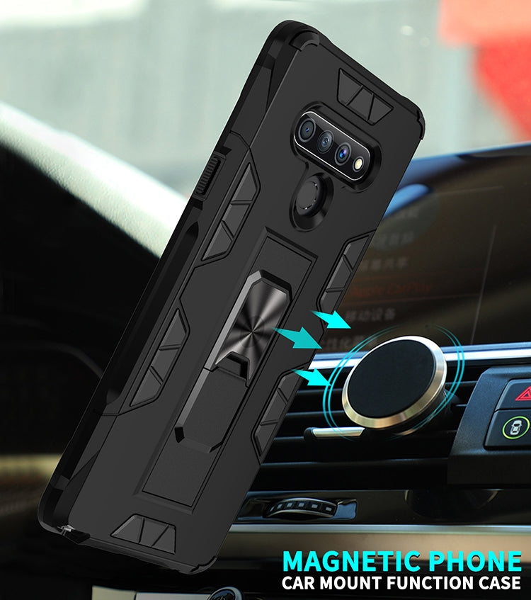 Armor Shockproof TPU + PC Magnetic Protective Case with Invisible Holder, For LG Q Stylo 6