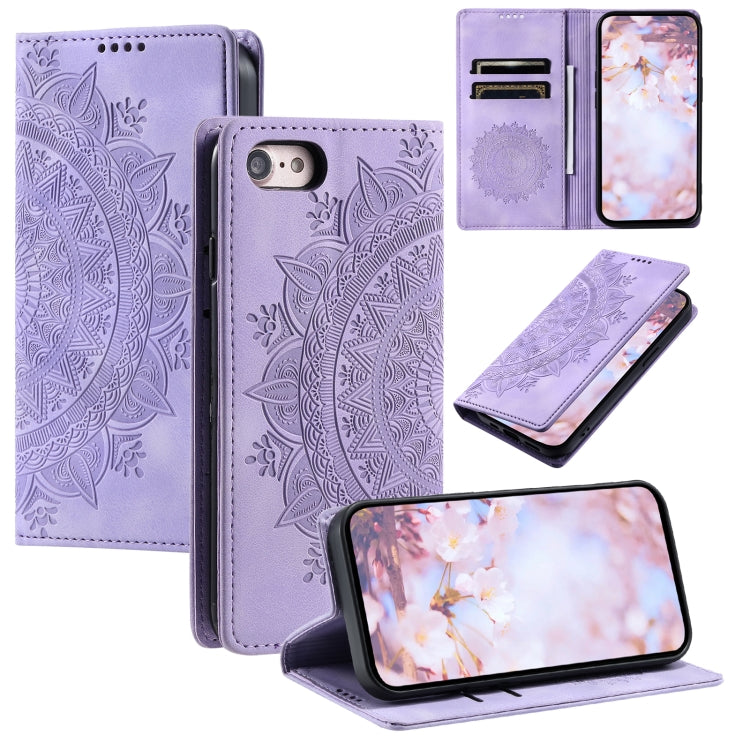 Totem Embossed Magnetic Leather Phone Case, For iPhone 14 Pro, For iPhone 14 Pro Max, For iPhone SE 2022 / 2020 / 8 / 7, For iPhone 13 Pro Max, For iPhone 13 Pro