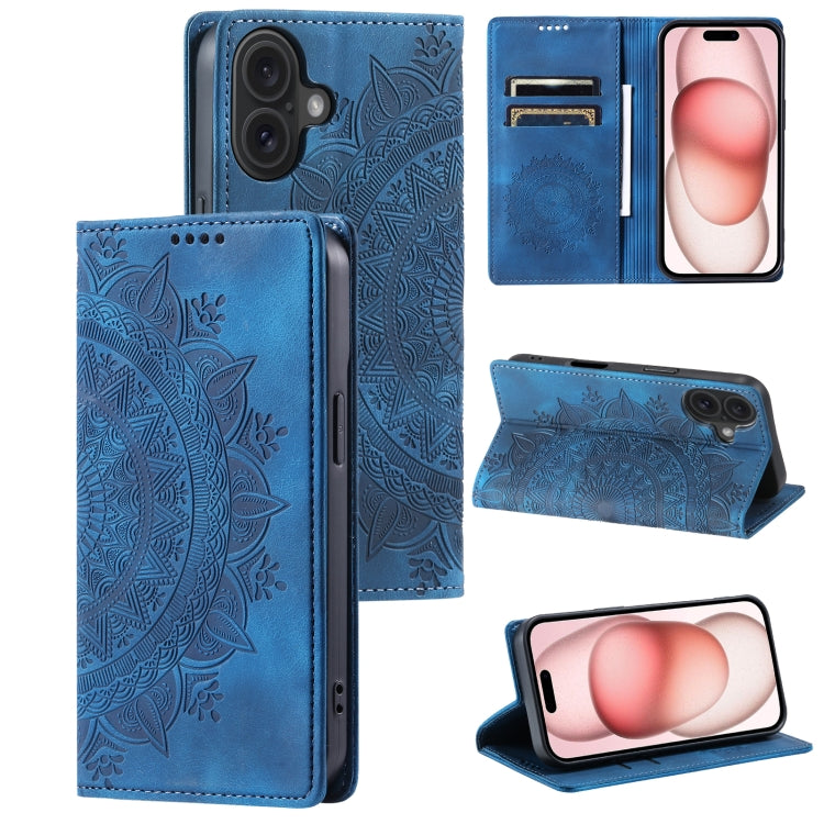 Totem Embossed Magnetic Leather Phone Case, For iPhone 16 Pro Max, For iPhone 16 Pro, For iPhone 16 Plus, For iPhone 16, For iPhone 15 Pro Max