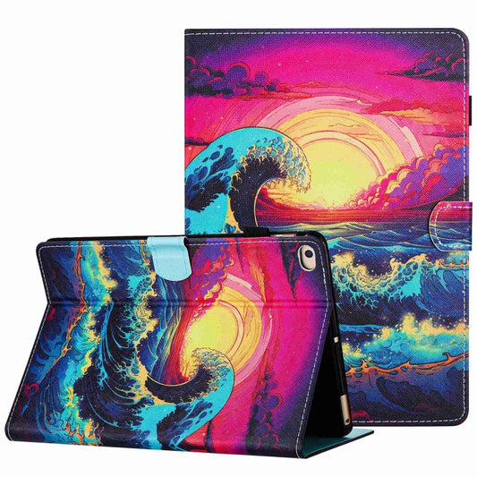 Painted Pattern Stitching Smart Leather Tablet Case, For iPad 9.7 2018 / 2017