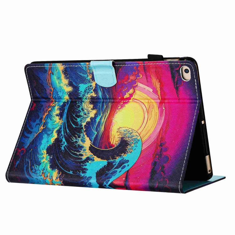 Painted Pattern Stitching Smart Leather Tablet Case, For iPad 9.7 2018 / 2017