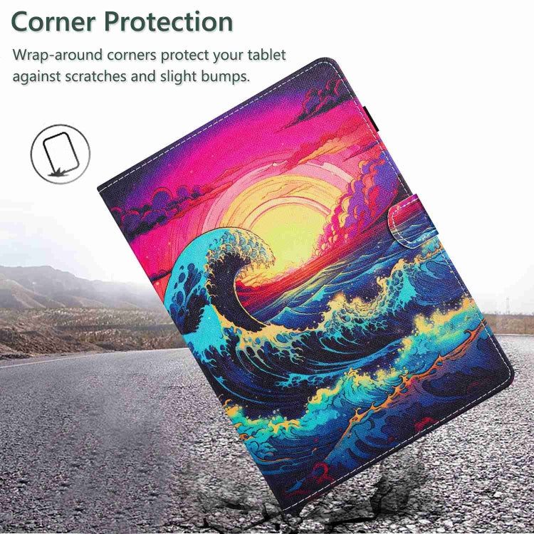 Painted Pattern Stitching Smart Leather Tablet Case, For iPad 9.7 2018 / 2017