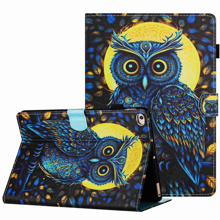 Painted Pattern Stitching Smart Leather Tablet Case, For iPad 9.7 2018 / 2017