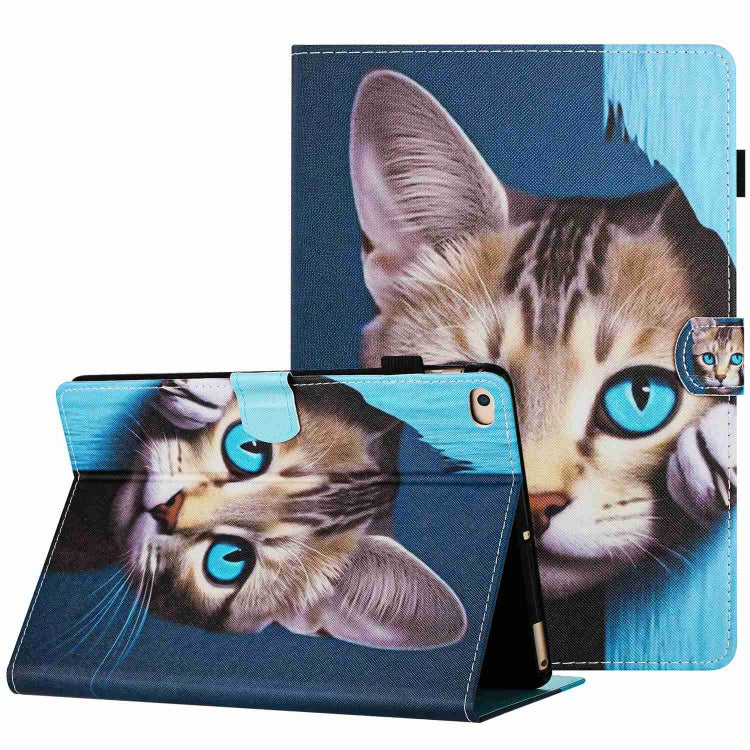 Painted Pattern Stitching Smart Leather Tablet Case, For iPad 9.7 2018 / 2017