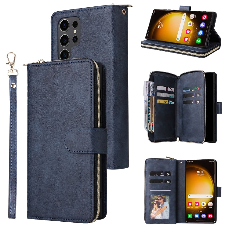 9-Card Slots Zipper Wallet Bag Leather Phone Case, For Samsung Galaxy S24 FE 5G, For Samsung Galaxy A15 5G, For Samsung Galaxy A55, For Samsung Galaxy S24 Ultra 5G, For Samsung Galaxy S24+ 5G, For Samsung Galaxy S24 5G