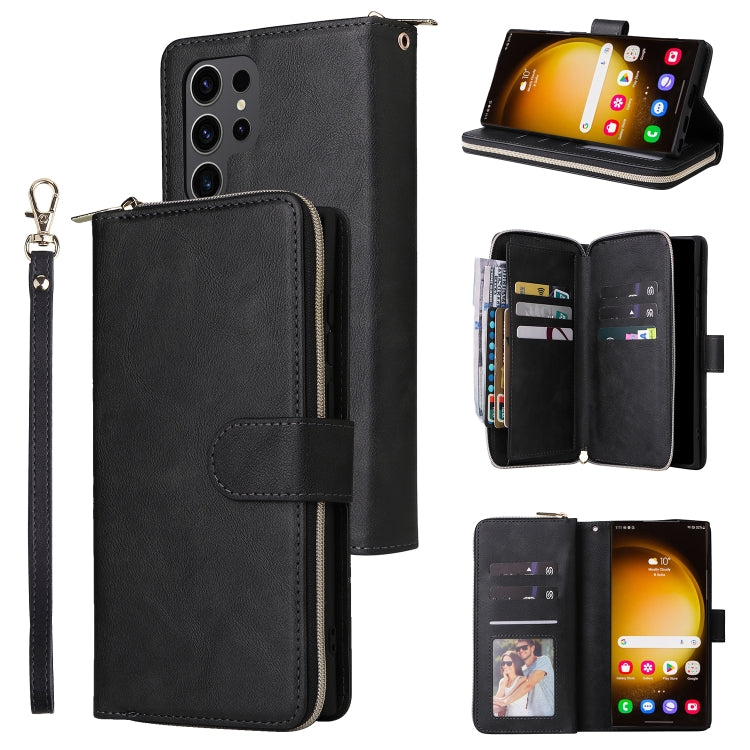 9-Card Slots Zipper Wallet Bag Leather Phone Case, For Samsung Galaxy S24 FE 5G, For Samsung Galaxy A15 5G, For Samsung Galaxy A55, For Samsung Galaxy S24 Ultra 5G, For Samsung Galaxy S24+ 5G, For Samsung Galaxy S24 5G