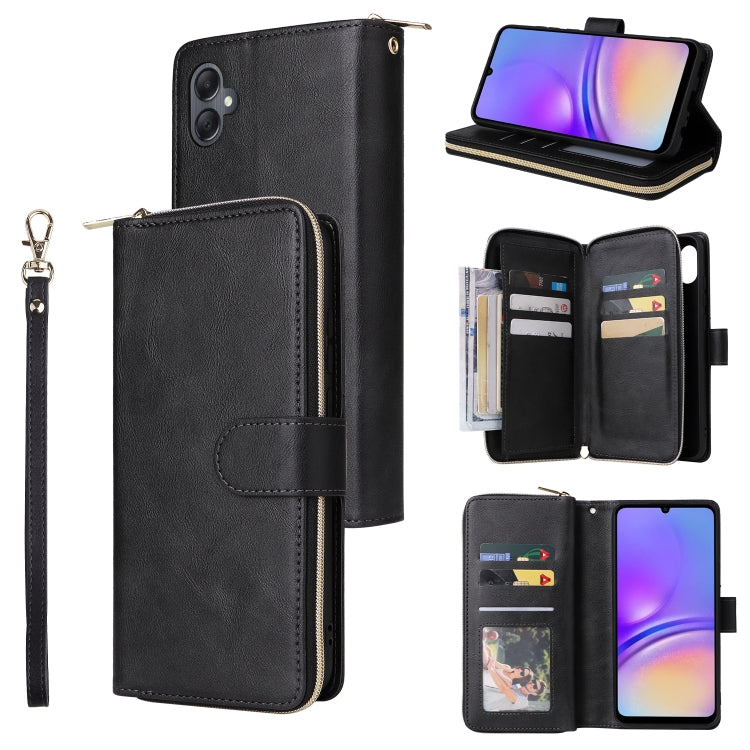 9-Card Slots Zipper Wallet Bag Leather Phone Case, For Samsung Galaxy A05, For Samsung Galaxy A05s, For Samsung Galaxy A25, For Samsung Galaxy S23 FE 5G