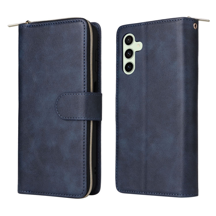 9-Card Slots Zipper Wallet Bag Leather Phone Case, For Samsung Galaxy S24 FE 5G, For Samsung Galaxy A15 5G, For Samsung Galaxy A55, For Samsung Galaxy S24 Ultra 5G, For Samsung Galaxy S24+ 5G, For Samsung Galaxy S24 5G