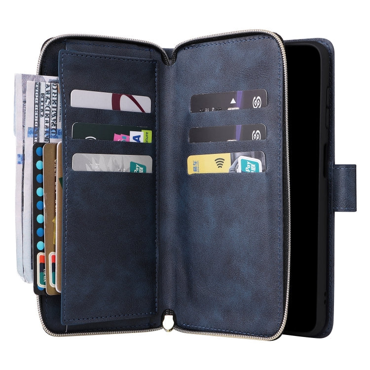 9-Card Slots Zipper Wallet Bag Leather Phone Case, For Samsung Galaxy S24 FE 5G, For Samsung Galaxy A15 5G, For Samsung Galaxy A55, For Samsung Galaxy S24 Ultra 5G, For Samsung Galaxy S24+ 5G, For Samsung Galaxy S24 5G