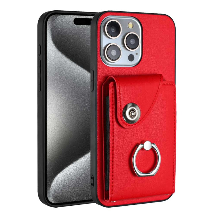 Organ Card Bag Ring Holder Phone Case, For iPhone 16 Pro Max, For iPhone 16 Pro, For iPhone 16 Plus, For iPhone 16, For iPhone 15 Pro Max