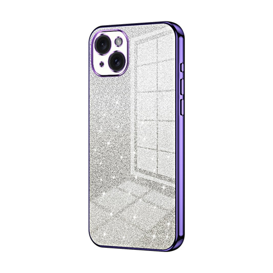 Gradient Glitter Powder Electroplated Phone Case, For iPhone 15 Plus, For iPhone 15, For iPhone 14 Plus