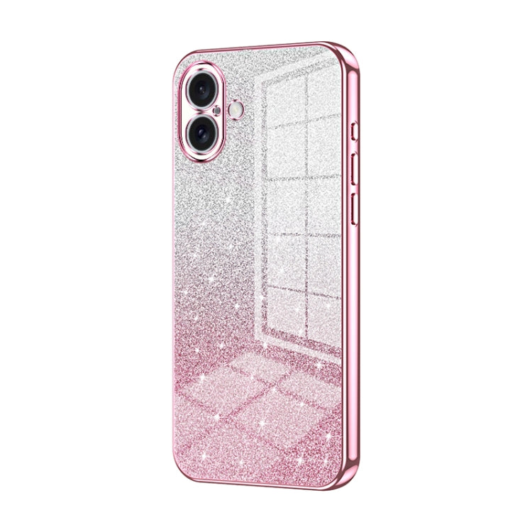 Gradient Glitter Powder Electroplated Phone Case, For iPhone 16 Pro Max, For iPhone 16 Pro, For iPhone 16 Plus, For iPhone 16