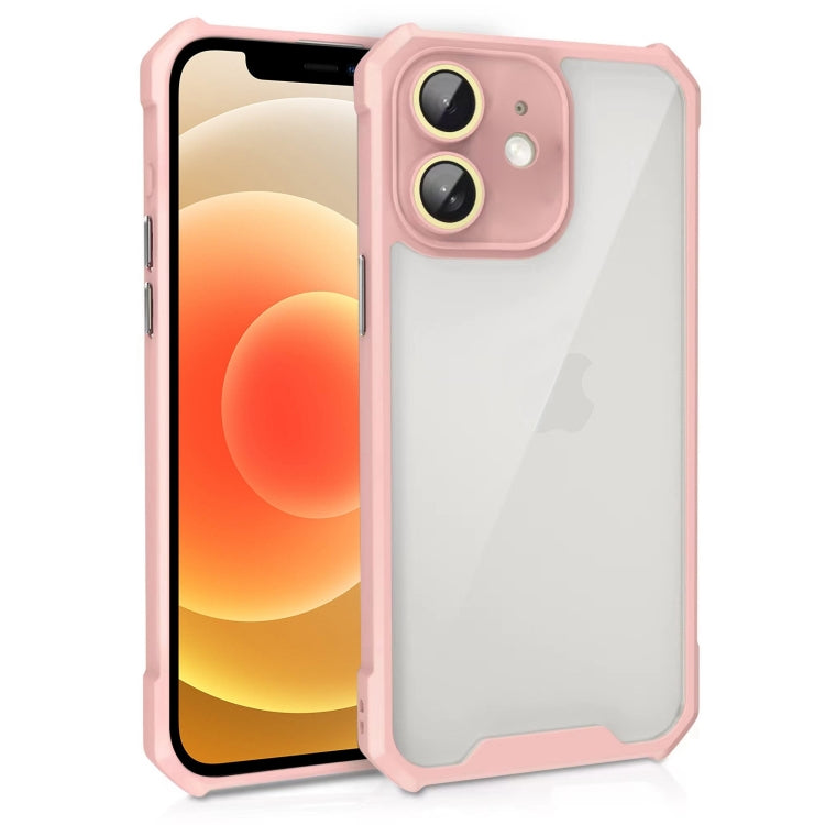 Shockproof Acrylic Phone Case with Lens Glass Film, For iPhone 12, For iPhone 12 Pro Max, For iPhone 12 Pro, For iPhone 11 Pro Max, For iPhone 11