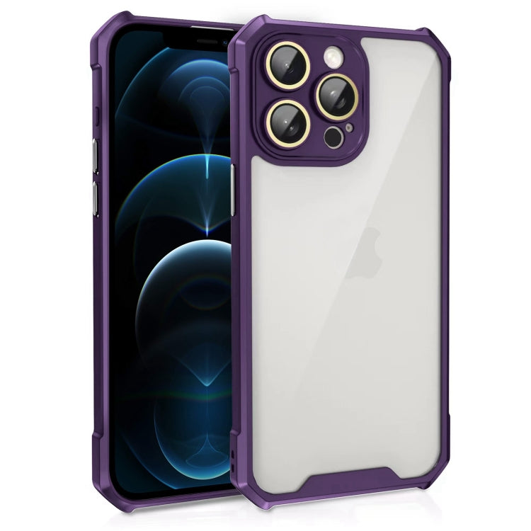 Shockproof Acrylic Phone Case with Lens Glass Film, For iPhone 12, For iPhone 12 Pro Max, For iPhone 12 Pro, For iPhone 11 Pro Max, For iPhone 11