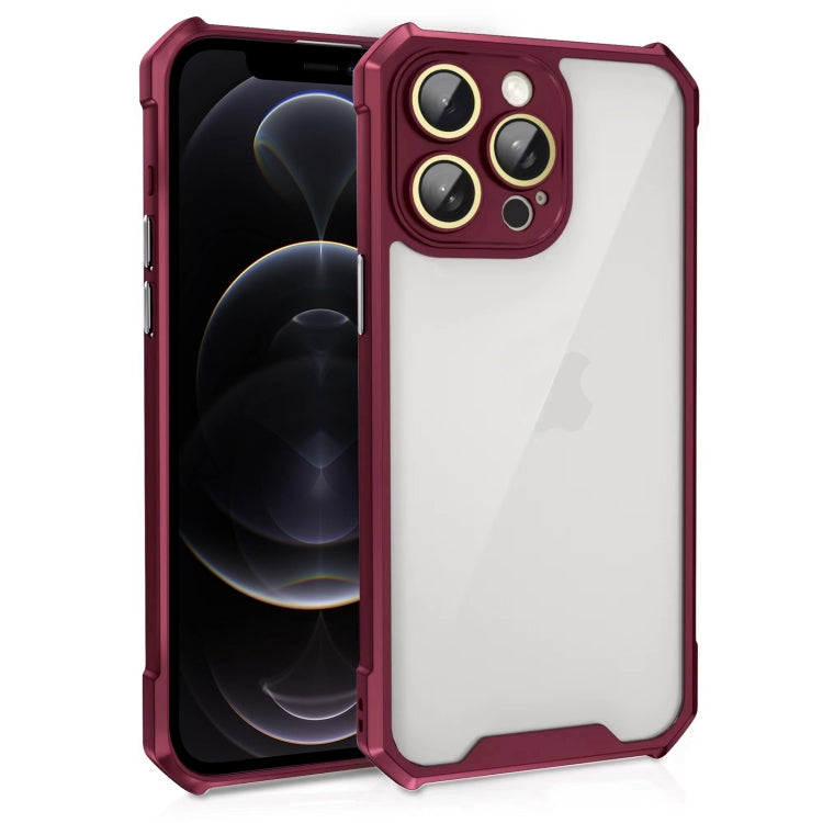 Shockproof Acrylic Phone Case with Lens Glass Film, For iPhone 12, For iPhone 12 Pro Max, For iPhone 12 Pro, For iPhone 11 Pro Max, For iPhone 11