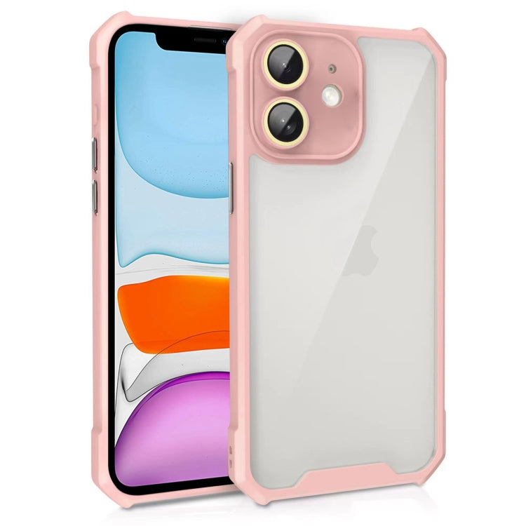 Shockproof Acrylic Phone Case with Lens Glass Film, For iPhone 12, For iPhone 12 Pro Max, For iPhone 12 Pro, For iPhone 11 Pro Max, For iPhone 11