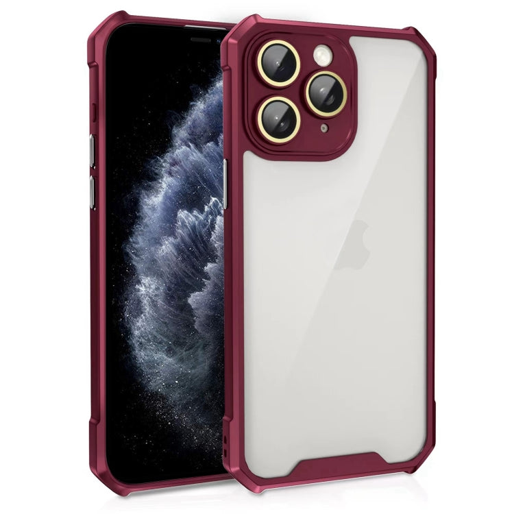 Shockproof Acrylic Phone Case with Lens Glass Film, For iPhone 12, For iPhone 12 Pro Max, For iPhone 12 Pro, For iPhone 11 Pro Max, For iPhone 11