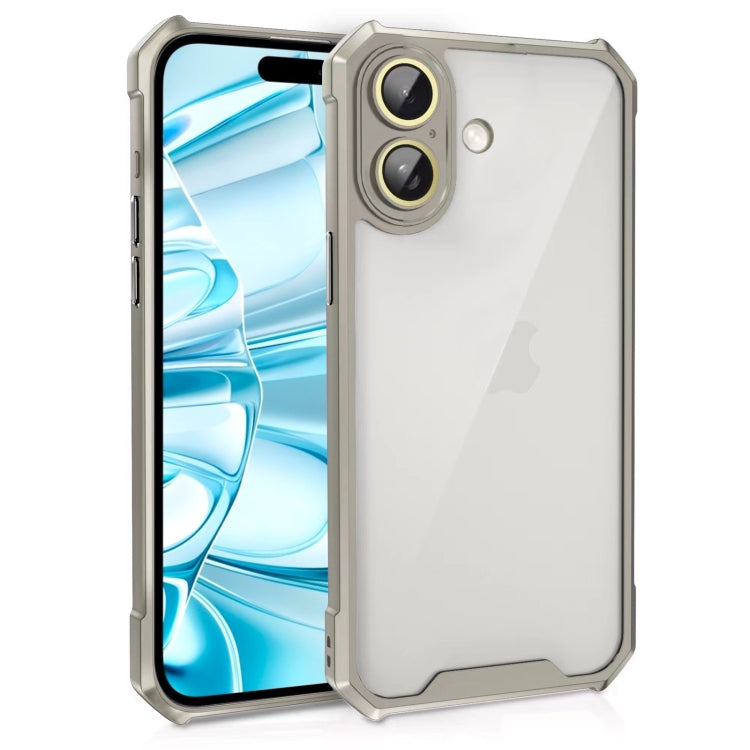 Shockproof Acrylic Phone Case with Lens Glass Film, For iPhone 16 Pro Max, For iPhone 16 Pro, For iPhone 16 Plus, For iPhone 16, For iPhone 15 Pro Max