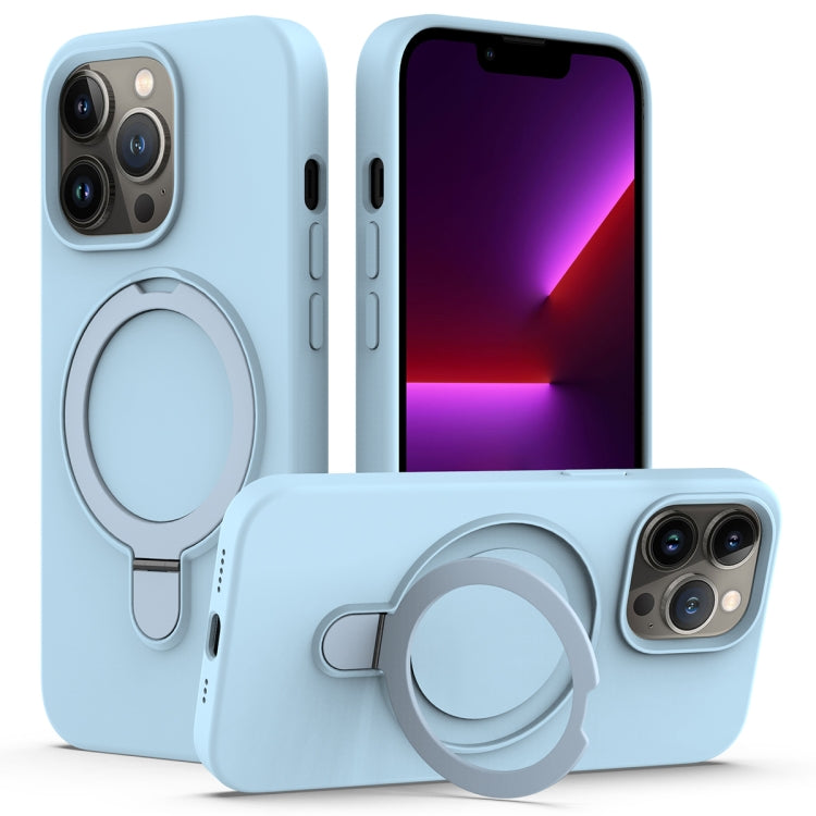 Liquid Silicone MagSafe Magnetic Phone Case with Ring Holder, For iPhone 14 Pro, For iPhone 14 Pro Max