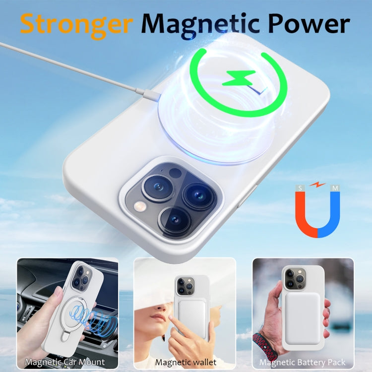 Liquid Silicone MagSafe Magnetic Phone Case with Ring Holder, For iPhone 15 Pro Max, For iPhone 15 Pro