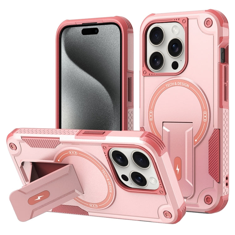 Armor Magsafe Holder PC Hybrid TPU Phone Case, For iPhone 16 Pro Max, For iPhone 16 Pro, For iPhone 16 Plus, For iPhone 16, For iPhone 15 Pro Max, For iPhone 15 Pro