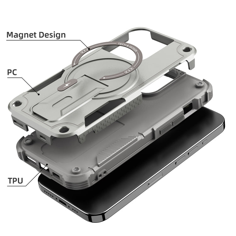 Armor Magsafe Holder PC Hybrid TPU Phone Case, For iPhone 15 Plus, For iPhone 15, For iPhone 14 Plus, For iPhone 14, For iPhone 14 Pro, For iPhone 14 Pro Max