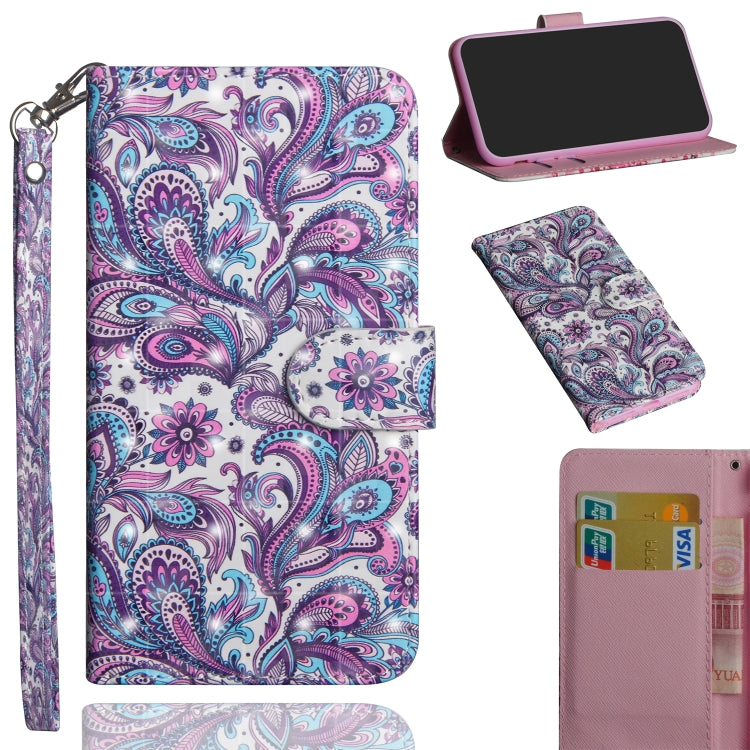 3D Painting Pattern Horizontal Flip TPU + PU Leather Case with Holder & Card Slots & Wallet & Lanyard, For LG K61, For LG Q70