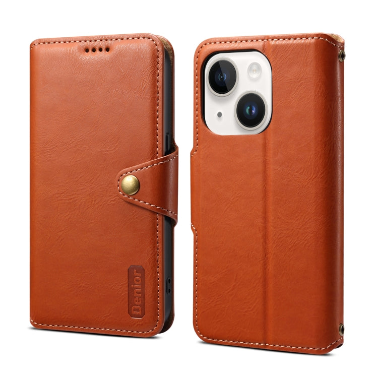 Denior Cowhide Texture Wallet Style Leather Phone Case, For iPhone 16 Pro Max, For iPhone 16 Pro, For iPhone 16 Plus, For iPhone 16, For iPhone 15 Pro Max, For iPhone 15 Pro, For iPhone 15 Plus, For iPhone 15