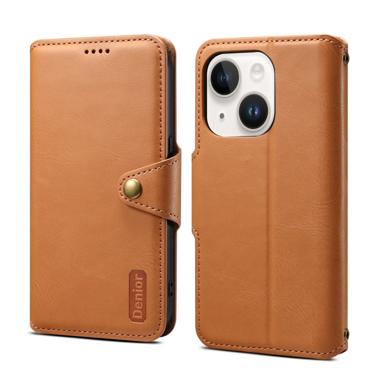 Denior Cowhide Texture Wallet Style Leather Phone Case, For iPhone 16 Pro Max, For iPhone 16 Pro, For iPhone 16 Plus, For iPhone 16, For iPhone 15 Pro Max, For iPhone 15 Pro, For iPhone 15 Plus, For iPhone 15