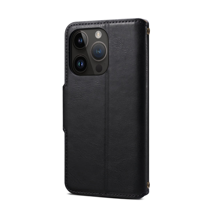 Denior Cowhide Texture Wallet Style Leather Phone Case