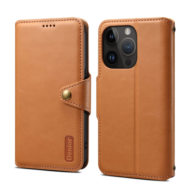 Denior Cowhide Texture Wallet Style Leather Phone Case