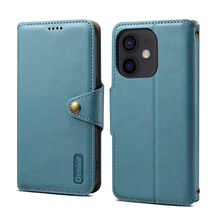Denior Cowhide Texture Wallet Style Leather Phone Case