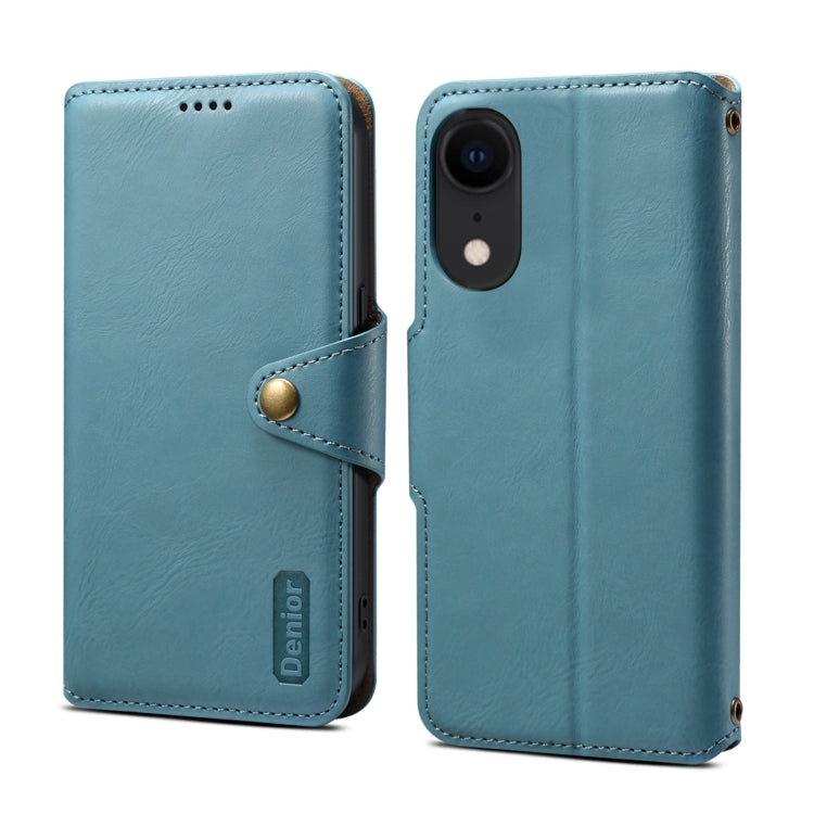 Denior Cowhide Texture Wallet Style Leather Phone Case