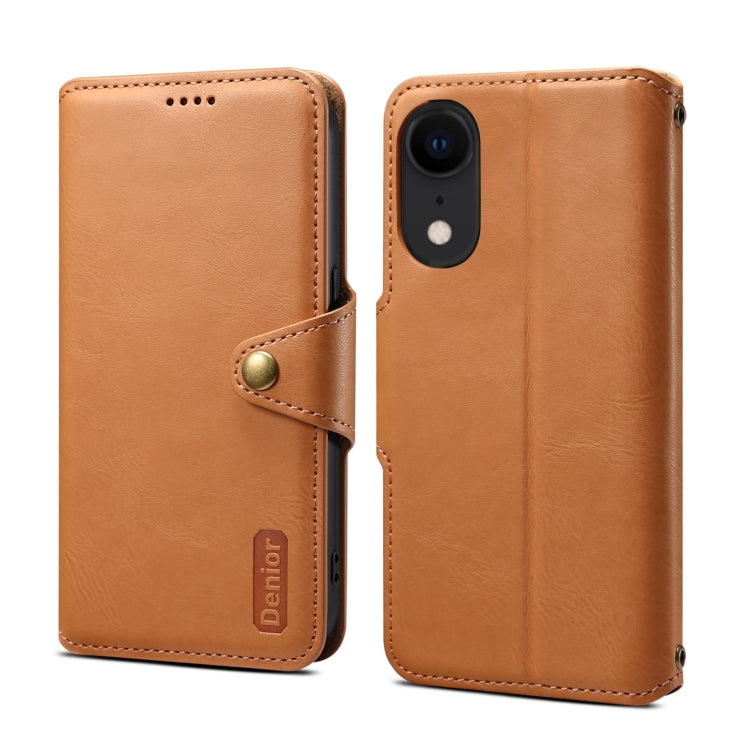 Denior Cowhide Texture Wallet Style Leather Phone Case