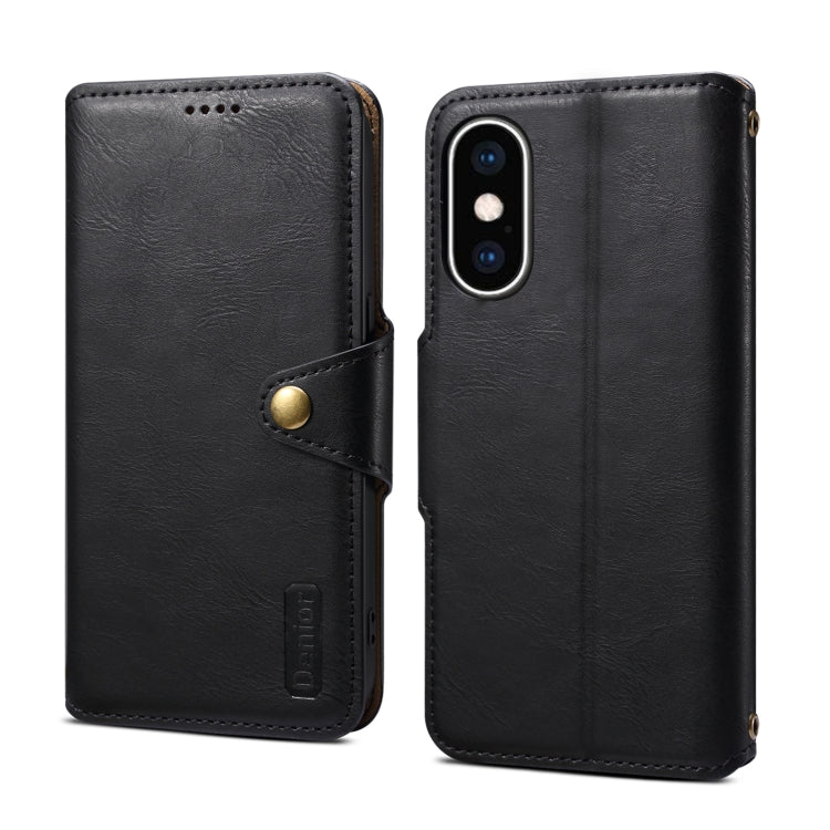 Denior Cowhide Texture Wallet Style Leather Phone Case, For iPhone XS Max, For iPhone 8 Plus / 7 Plus