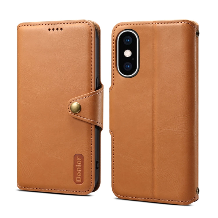 Denior Cowhide Texture Wallet Style Leather Phone Case, For iPhone XS Max, For iPhone 8 Plus / 7 Plus