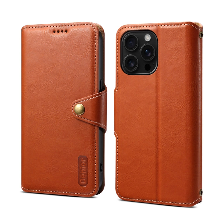 Denior Cowhide Texture Wallet Style Leather Phone Case, For iPhone 16 Pro Max, For iPhone 16 Pro, For iPhone 16 Plus, For iPhone 16, For iPhone 15 Pro Max, For iPhone 15 Pro, For iPhone 15 Plus, For iPhone 15