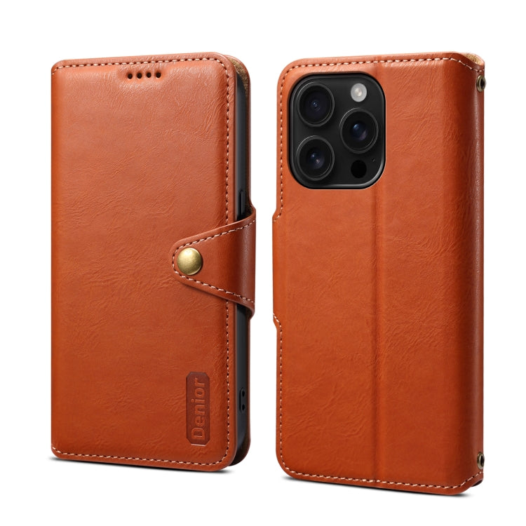 Denior Cowhide Texture Wallet Style Leather Phone Case, For iPhone 16 Pro Max, For iPhone 16 Pro, For iPhone 16 Plus, For iPhone 16, For iPhone 15 Pro Max, For iPhone 15 Pro, For iPhone 15 Plus, For iPhone 15