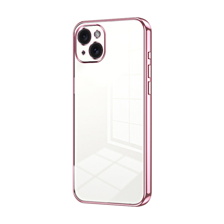 Transparent Plating Fine Hole Phone Case, For iPhone 15 Plus, For iPhone 15, For iPhone 14 Plus