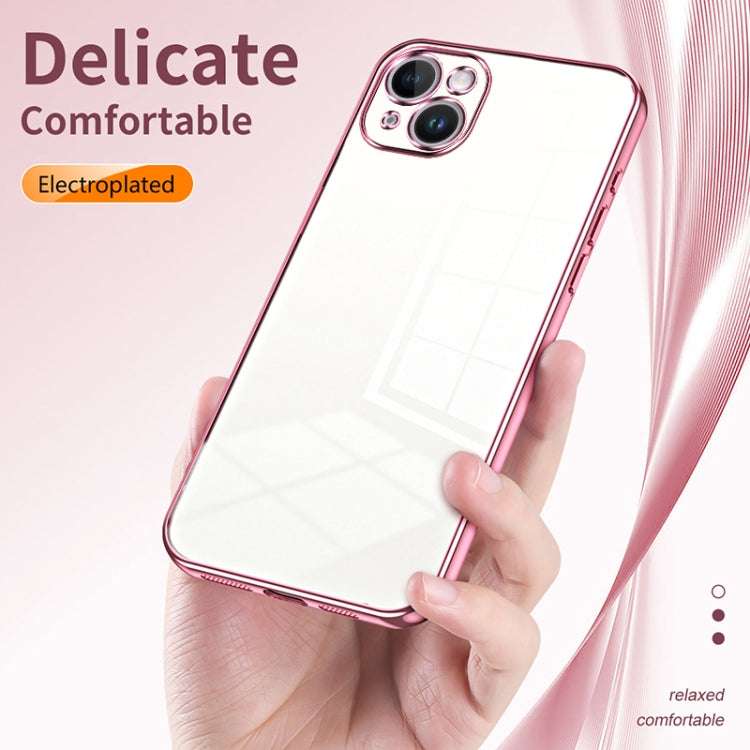 Transparent Plating Fine Hole Phone Case, For iPhone 14 Plus, For iPhone 14, For iPhone 14 Pro, For iPhone 14 Pro Max