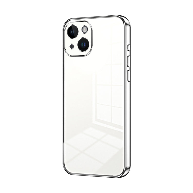 Transparent Plating Fine Hole Phone Case, For iPhone 14 Plus, For iPhone 14, For iPhone 14 Pro, For iPhone 14 Pro Max