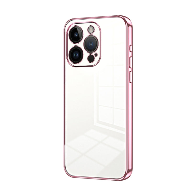 Transparent Plating Fine Hole Phone Case, For iPhone 14 Plus, For iPhone 14, For iPhone 14 Pro, For iPhone 14 Pro Max