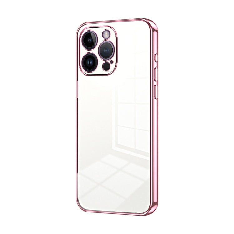 Transparent Plating Fine Hole Phone Case, For iPhone 14 Plus, For iPhone 14, For iPhone 14 Pro, For iPhone 14 Pro Max