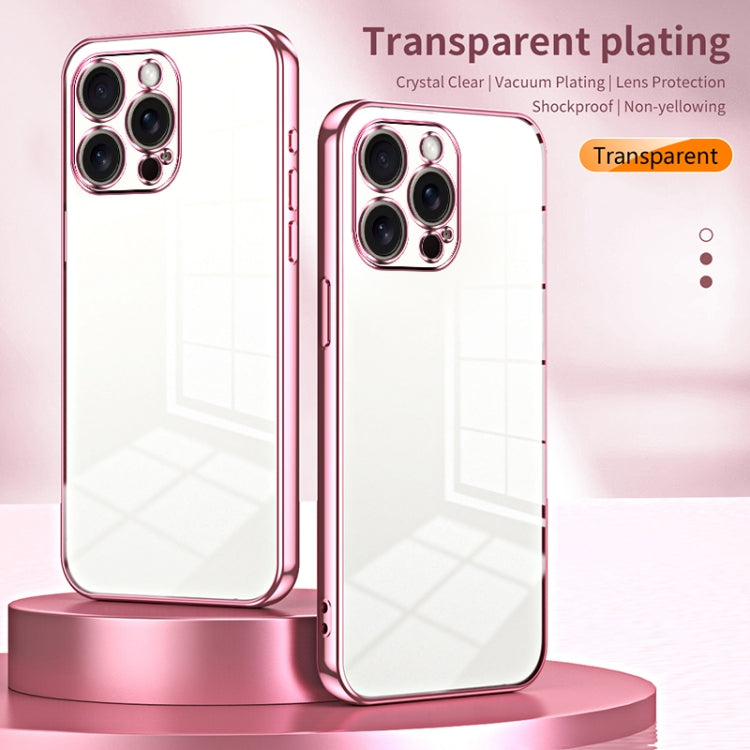 Transparent Plating Fine Hole Phone Case, For iPhone 16 Pro Max, For iPhone 16 Pro, For iPhone 16 Plus, For iPhone 16