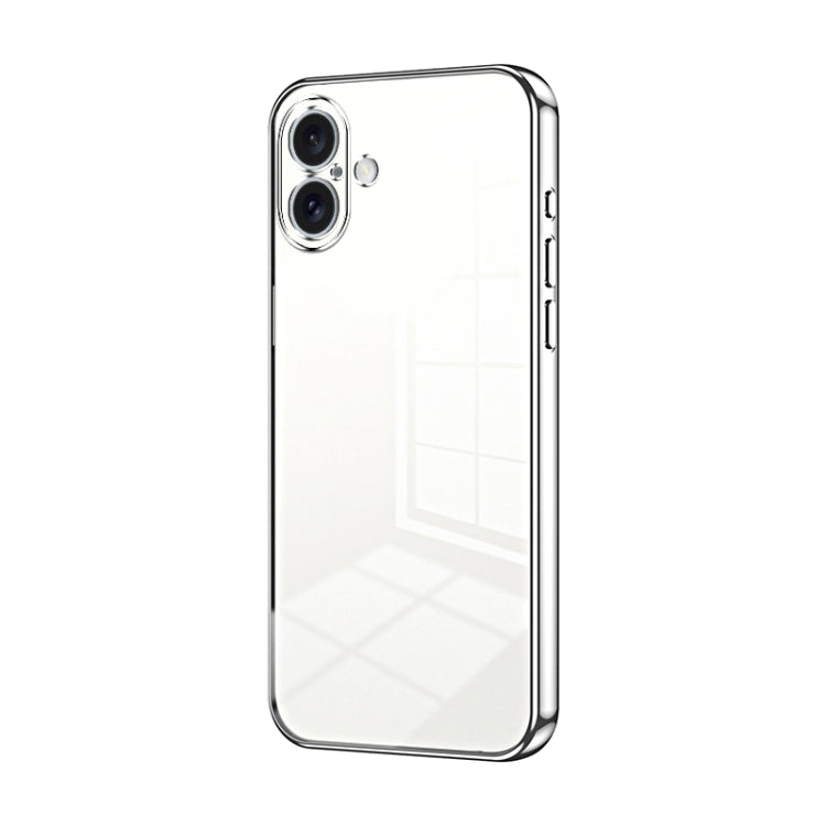 Transparent Plating Fine Hole Phone Case, For iPhone 16 Pro Max, For iPhone 16 Pro, For iPhone 16 Plus, For iPhone 16